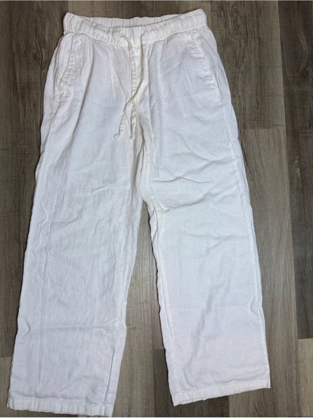 OLD NAVY High Rise White Linen Blend Wide Leg Pants Size XS